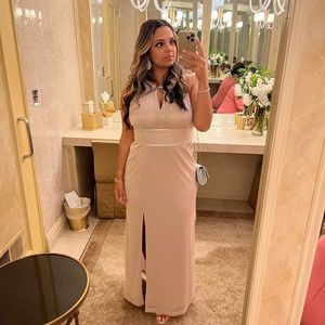 David’s Bridal Champagne Formal Dress